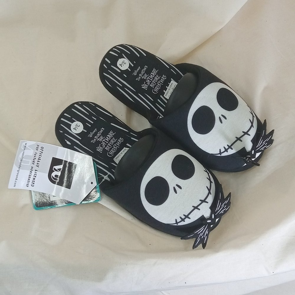 Unisex The nightmare before Christmas jack skellington slippers, Black, Size 5.5